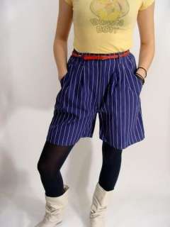 vintage 80s Blue Striped HANG TEN High Waist Shorts M ~  