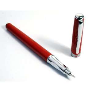   Red Fountain Pen with Push in Style Ink Converter