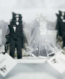 UNIQUE WEDDING PARTY GIFT 12 Bride Dress & 12 Groom Tux CANDY FAVOR 