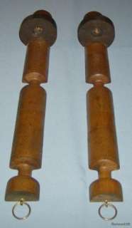 Pair of Decorative Wall Hanging Wooden Candle Holders 17 Long  