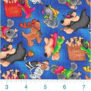  45 Wide Howl o ween   Blue Fabric By The Yard: Arts 