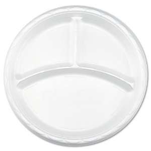   Inch 3 Compartment Round Plastic Plates 500ct
