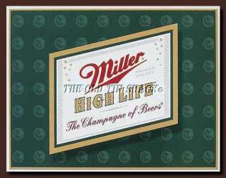   Tin Metal Sign   Vintage Miller High Life Brew Beer Logo Bar Pub #857
