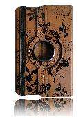 NEW BROWN PU LEATHER CASE FOR  KINDLE FIRE WITH Built in 360 