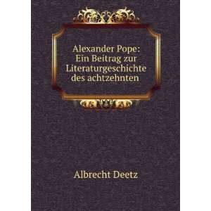  Alexander Pope Ein Beitrag zur Literaturgeschichte des 