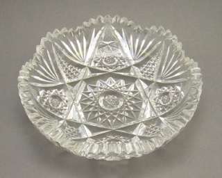 Vintage American Brilliant Period APB Cut Glass Crystal 5 Nappy Nut 