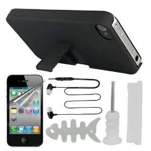   Microphone and White Fishbone Holder for Apple iphone 4GS Cell Phones