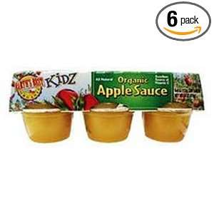 Earths Best Kidz Organic Apple Sauce Cup, 6 Count 4 Ounce Units (Pack 