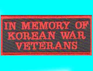 IN MEMORY OF KOREAN WAR VETS biker military PATCH  