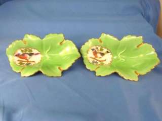 Vintage Herend Rothchild Bird Leaf Dishes 1915 30s  