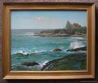 American Listed C. Buck Original Framed Oil Painting California Coast 