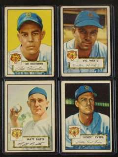 1952 Topps ##244 Vic Wertz Detroit Tigers 4 Card Lot  