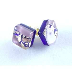    Pink Gold Murano Glass Venetian Earrings Set Jewelry Jewelry