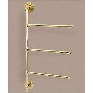   Three Arm Wall Mounted Towel Bar in Polished Brass: Home Improvement