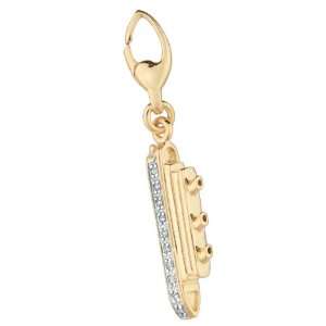    Gold Over Silver 0.10ct TDW Diamond Cruise Ship Charm Jewelry