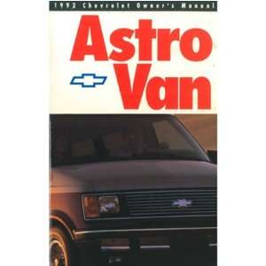    1992 CHEVROELT ASTRO VAN Owners Manual User Guide 