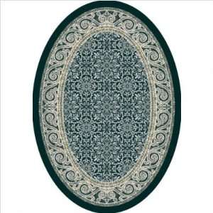   /6700 Signature Carved Italian Court Aqua Oval Rug Furniture & Decor