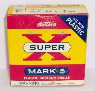 VINTAGE WESTERN SUPER X MARK 5 Empty 12 GA. SHOTGUN SHELL BOX * L@@K 