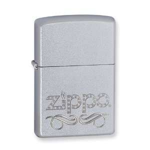  Zippo Scroll Satin Chrome Lighter: Jewelry