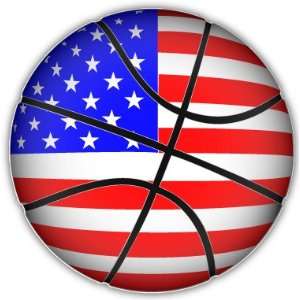  USA American Basketball ball flag car bumper sticker decal 