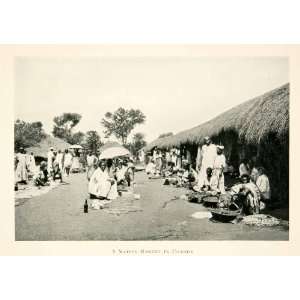  1915 Print Native Market Uganda Village Vendors Africa 