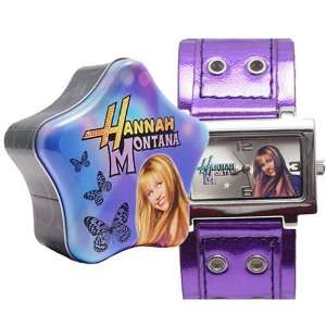 Disney Hannah Montana Purple Leather Band Watch in A Tin Box!, Hannah 