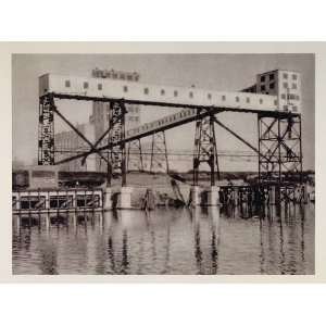   Dock Harbor Port Elevators Houston Texas Hoppe   Original Photogravure