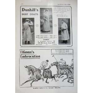 1908 Advert DunhillS Dust Coat EllimanS Embrocation  