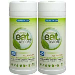  Eat Cleaner Grab N Go Fruit + Vegetable Wipes, 40 ct 2 ct 