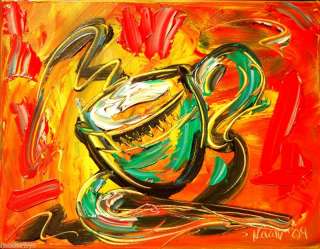 COFFEE original oil painting ABSTRACT ART BY KAZAV  