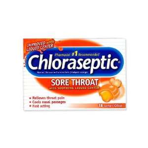  Chloraseptic. Sore Throat Liquid Center Lozenges   Citrus 