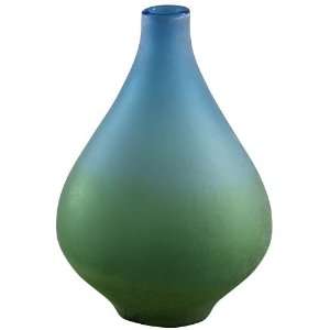  Vizio Blue and Green 13 3/4 High Art Glass Vase: Home 
