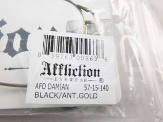 AFFLICTION Eyewear Eyeglasses AFO Damian Black/Ant.Gold  