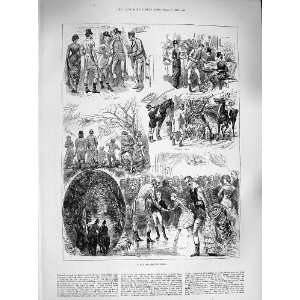  1883 DAY BECKTON HALL HORSES HUNTING DANCE HUNT BALL