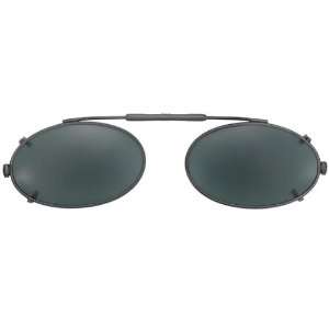 Visionaries Lo Oval Clip on Sunglasses   Black Frame   Polarized Grey 