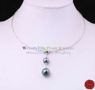 SEA SHELL PEARL SOLITAIRE PENDANT STEEL CHOKER NECKLACE  