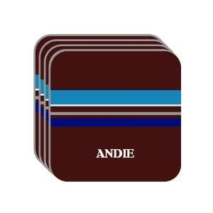 Personal Name Gift   ANDIE Set of 4 Mini Mousepad Coasters (blue 