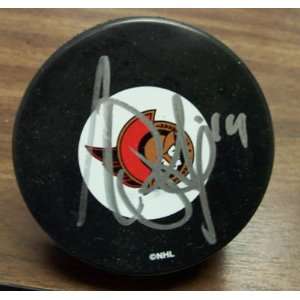  Andrej Meszaros Autographed Hockey Puck
