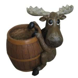  Dhi/accents 464933 12 Inch Moose with Barrel Patio, Lawn 
