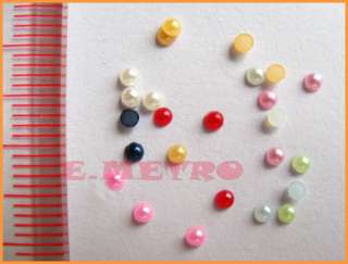 Mix AB Rainbow Color Half Baby Pearls (2mm) for Pro Nail Art 