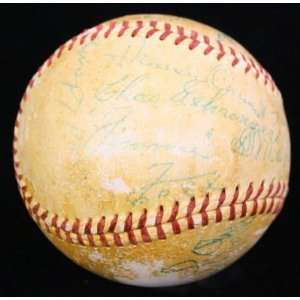 CY YOUNG FOXX DiMAGGIO SPEAKER SIGNED BASEBALL PSA/DNA 