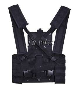 BLACK MOLLE TACTICAL CHEST RIG VEST AIRSOFT PLATE SLOT  