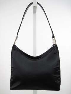 AUTH GUCCI Black Satin Tote Bag Handbag Bag Sz Lg  