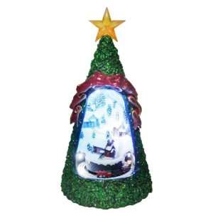   : Forever Gifts Animated Village Scene Christmas Tree: Home & Kitchen