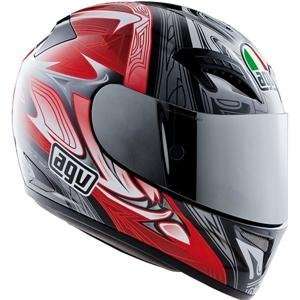  AGV T 2 Shade Helmet   X Large/Black/Red: Automotive