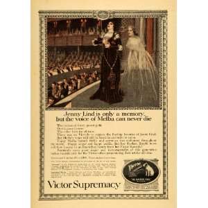 1918 Ad Victor Victrola Nipper Jenny Lind Melba Ghost   Original Print 