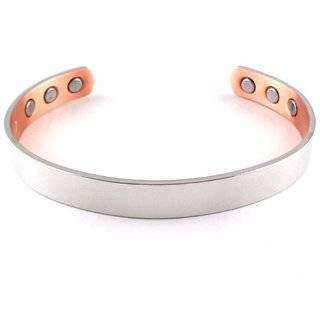 Copper Magnetic Bracelet Silver Band Style High Power Medium