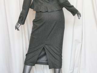   COLLECTION PURPLE LABEL Grey Fitted Long Pencil Skirt Suit S SEXY