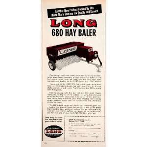 1968 Ad Long 680 Hay Baler Harrow Tractor Attachment Farm Agriculture 