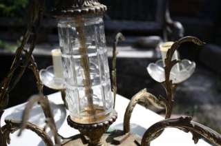 Old Vintage Antique Crystal Chandelier  
